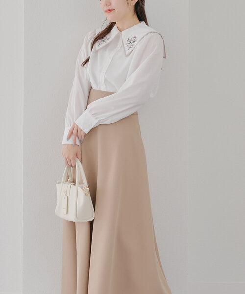 Another Branch olive des olive(アナザーブランチオリーブデオリーブ)の「配色パイピング衿刺繍レトロブラウス(シャツ/ブラウス・レディース・ネイビー/オフホワイト/ミント・FREE)」の7枚目の写真