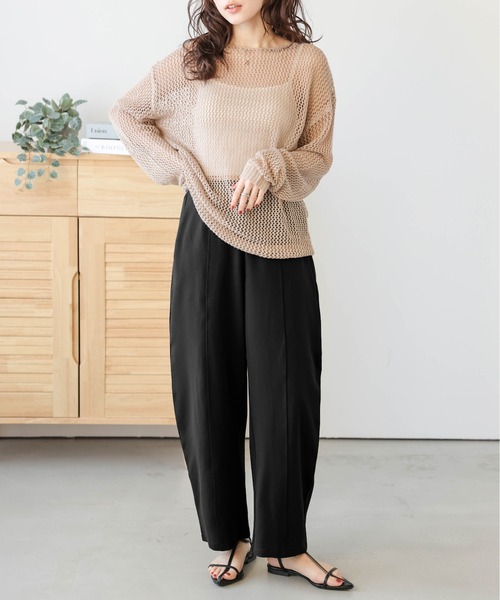 La-gemme(ラジェム)の「カーブシルエットパンツ(その他パンツ・レディース・オフホワイト/ブラック/グレイッシュベージュ・M/L)」の9枚目の写真