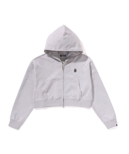 SOLID CAMO JACQUARD ONE POINT CROPPED ZIP HOODIE（パーカー）｜A 