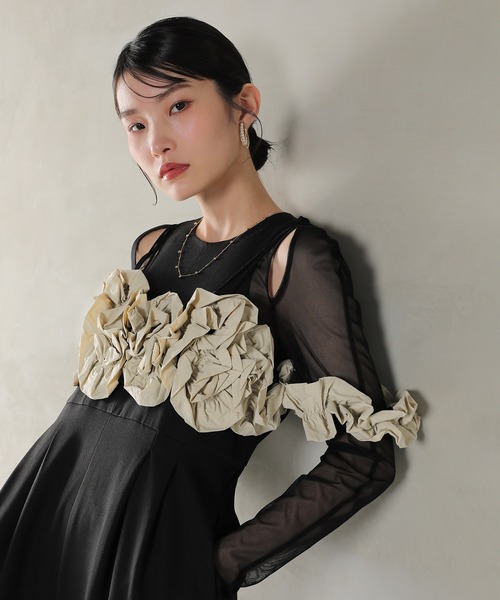 セール】シアートップス ビスチェ オールインワン パンツドレス 3点