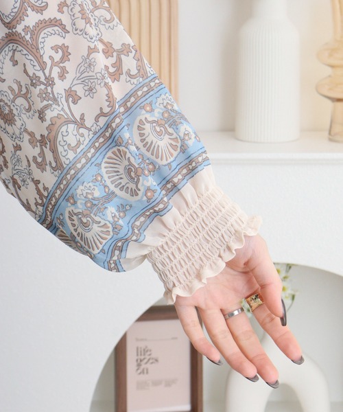 BRODIAEA(ブローディア)の「BRODIAEA スモック刺繍シフォンブラウス(シャツ/ブラウス・レディース・ネイビー/ベージュ/ピンク・40)」の20枚目の写真