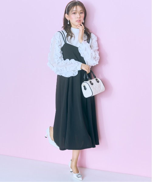 marun（マルン）の「＜大きいサイズ＞袖ボリュームカットソー　marun（Tシャツ/カットソー・レディース・ホワイト/ダークネイビー・L/LL/3L/4L/5L）」の8枚目の写真