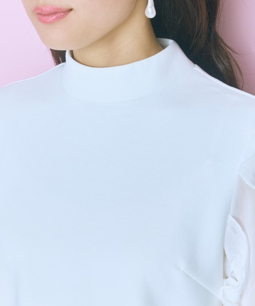 marun（マルン）の「＜大きいサイズ＞袖ボリュームカットソー　marun（Tシャツ/カットソー・レディース・ホワイト/ダークネイビー・L/LL/3L/4L/5L）」の12枚目の写真