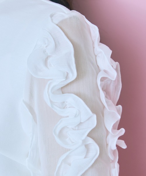 marun（マルン）の「＜大きいサイズ＞袖ボリュームカットソー　marun（Tシャツ/カットソー・レディース・ホワイト/ダークネイビー・L/LL/3L/4L/5L）」の13枚目の写真