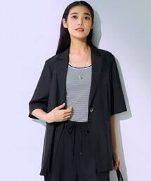 23区（ニジュウサンク）の「【Oggi6月号掲載/杏さん着用/速乾性/接触冷感】シアータンブラー ハーフスリーブ ジャケット（テーラードジャケット）」