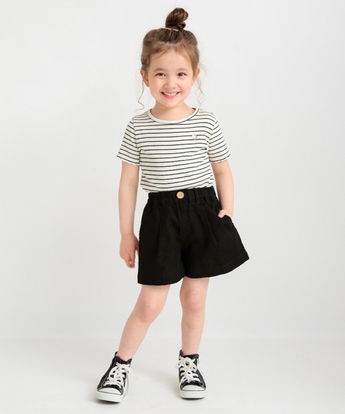 BRANSHES（ブランシェス）の「ストレッチテレコ半袖Tシャツ（Tシャツ/カットソー・キッズ・その他/オフホワイト/ブラック・90/80/110/100/130/150/120/140/160）」の16枚目の写真