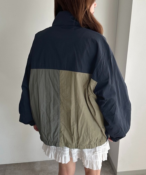 apres jour mignon(アプレジュールミニョン)の「配色ナイロンブルゾン(ブルゾン・レディース・ブラック/ネイビー・フリー/X-LARGE)」の12枚目の写真