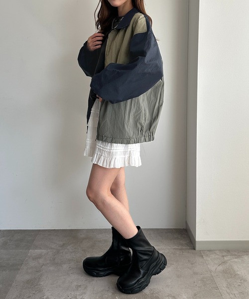 apres jour mignon(アプレジュールミニョン)の「配色ナイロンブルゾン(ブルゾン・レディース・ブラック/ネイビー・フリー/X-LARGE)」の21枚目の写真