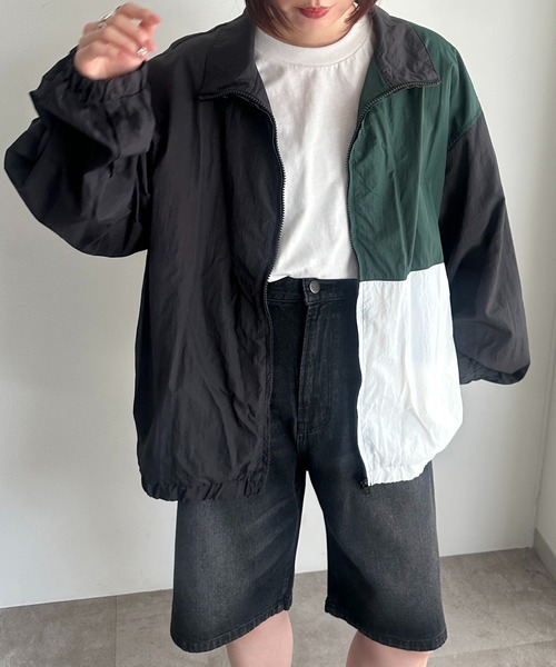 apres jour mignon(アプレジュールミニョン)の「配色ナイロンブルゾン(ブルゾン・レディース・ブラック/ネイビー・フリー/X-LARGE)」の8枚目の写真