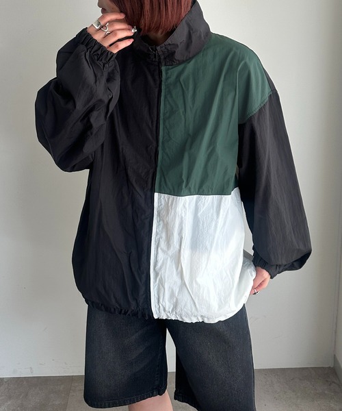apres jour mignon(アプレジュールミニョン)の「配色ナイロンブルゾン(ブルゾン・レディース・ブラック/ネイビー・フリー/X-LARGE)」の4枚目の写真