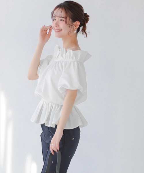Fit more(フィットモア)の「オフショルバルーンスリーブペプラムトップス(シャツ/ブラウス・レディース・ブラック/ブルー/ホワイト・FREE)」の12枚目の写真
