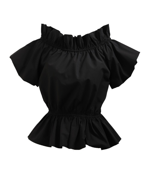 Fit more(フィットモア)の「オフショルバルーンスリーブペプラムトップス(シャツ/ブラウス・レディース・ブラック/ブルー/ホワイト・FREE)」の8枚目の写真