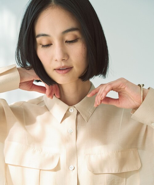 【洗える】シアークロップドシャツ 洗える】シアークロップドシャツ / UNFILO | ファッション通販