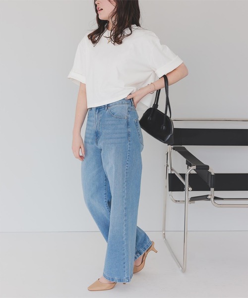titivate(ティティベイト)の「汗染み防止ルーズシルエットTシャツ(Tシャツ/カットソー・レディース・ホワイト/ネイビー/チャコール/ブラック/ローズ/グレー・MT/L/S/M)」の8枚目の写真