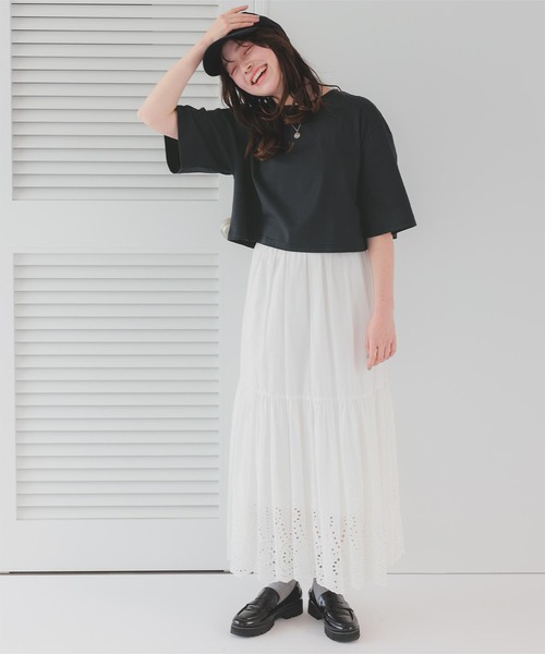 titivate(ティティベイト)の「汗染み防止ルーズシルエットTシャツ(Tシャツ/カットソー・レディース・ホワイト/ネイビー/チャコール/ブラック/ローズ/グレー・MT/L/S/M)」の11枚目の写真