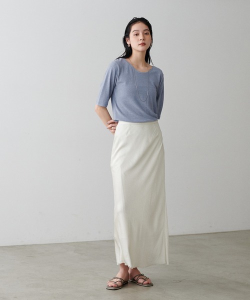 LARUTA(ラルータ)の「【LARUTA】前後2WAYラメフライスT(Tシャツ/カットソー・レディース・サックスブルー/ライトグレー/ベージュ/ブラック・FREE)」の21枚目の写真