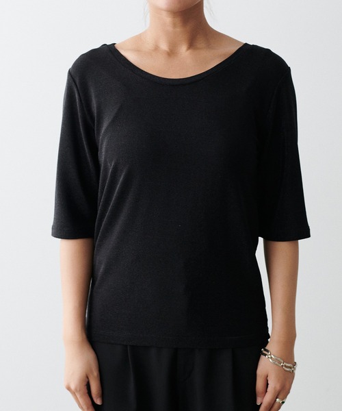 LARUTA(ラルータ)の「【LARUTA】前後2WAYラメフライスT(Tシャツ/カットソー・レディース・サックスブルー/ライトグレー/ベージュ/ブラック・FREE)」の6枚目の写真