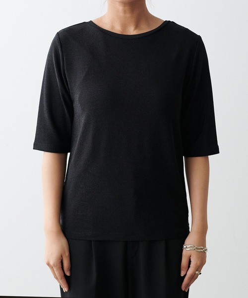 LARUTA(ラルータ)の「【LARUTA】前後2WAYラメフライスT(Tシャツ/カットソー・レディース・サックスブルー/ライトグレー/ベージュ/ブラック・FREE)」の11枚目の写真