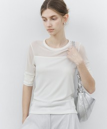 tageechita | 【tageechita】異素材切替 シアーコンビ ロングスリーブプルオーバー(Tシャツ/カットソー)