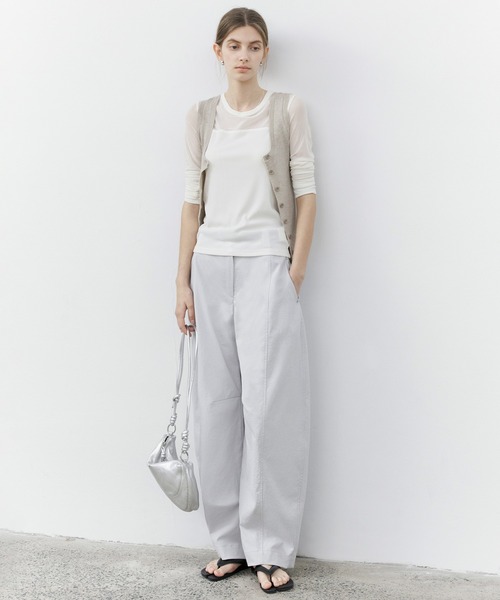 tageechita（タジチタ）の「【tageechita】異素材切替 シアーコンビ ロングスリーブプルオーバー（Tシャツ/カットソー・レディース・アイボリー・S/M/L）」の10枚目の写真