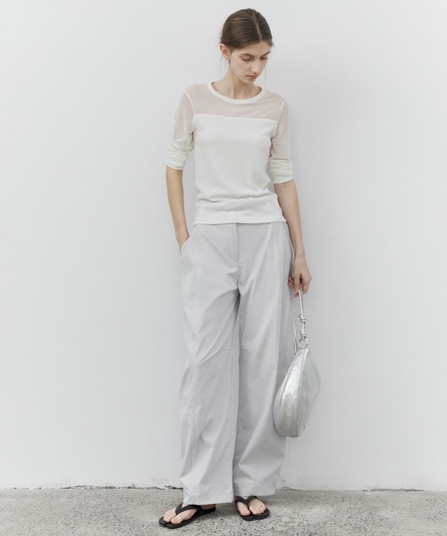 tageechita（タジチタ）の「【tageechita】異素材切替 シアーコンビ ロングスリーブプルオーバー（Tシャツ/カットソー・レディース・アイボリー・S/M/L）」の16枚目の写真
