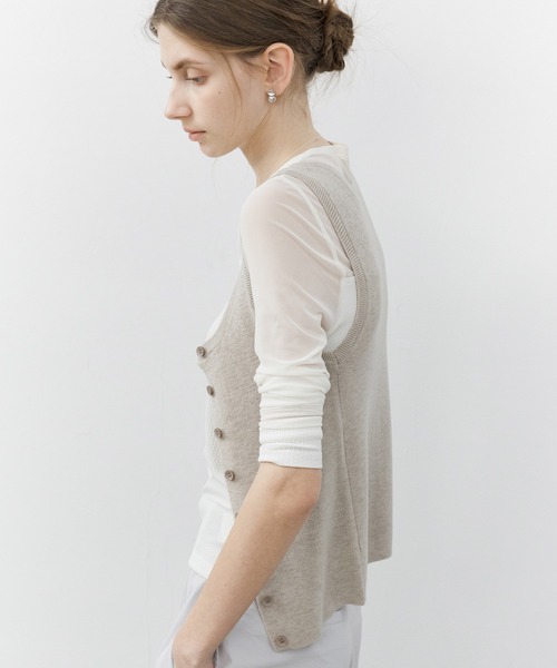 tageechita（タジチタ）の「【tageechita】異素材切替 シアーコンビ ロングスリーブプルオーバー（Tシャツ/カットソー・レディース・アイボリー・S/M/L）」の21枚目の写真