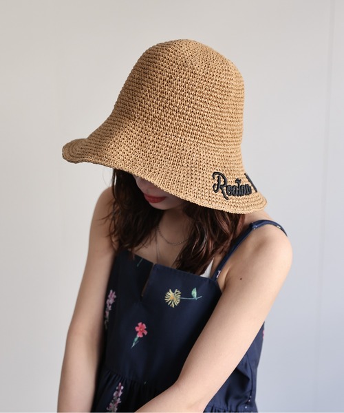 ap retro（アプレトロ）の「ロゴ刺繍がポイント♪ / ペーパーハット　紫外線対策（ハット・レディース・ブラウン/ベージュ/ブラック/アイボリー・FREE）」の12枚目の写真