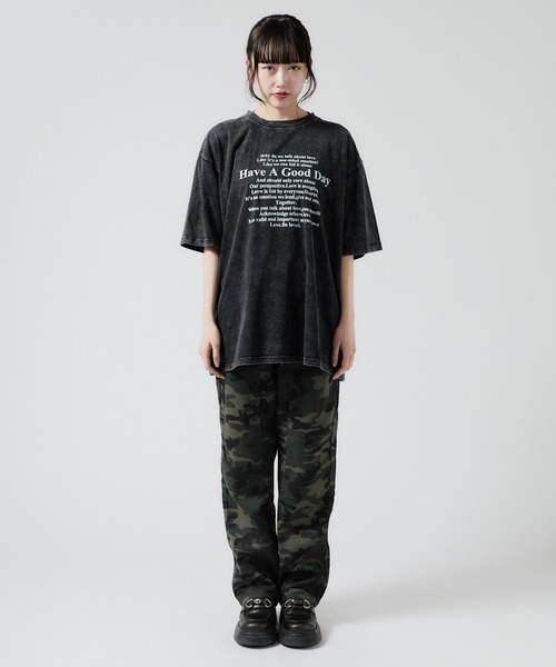 Chick(チック)の「Vintage-style design T-shirts/ヴィンテージ風デザインTシャツ 夏物 夏服(Tシャツ/カットソー・レディース・ブラック・FREE)」の5枚目の写真