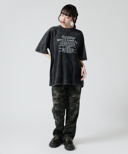 Chick(チック)の「Vintage-style design T-shirts/ヴィンテージ風デザインTシャツ 夏物 夏服(Tシャツ/カットソー・レディース・ブラック・FREE)」の6枚目の写真