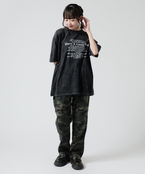Chick(チック)の「Vintage-style design T-shirts/ヴィンテージ風デザインTシャツ 夏物 夏服(Tシャツ/カットソー・レディース・ブラック・FREE)」の7枚目の写真