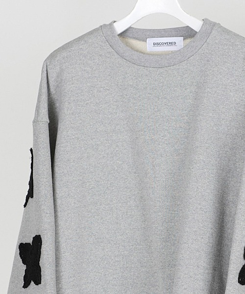 DISCOVERED（ディスカバード）の「msw1655-BUTTERFLY CROCHET SWEAT スウェット（スウェット・メンズ・グレー/ブラック・1/3）」の7枚目の写真