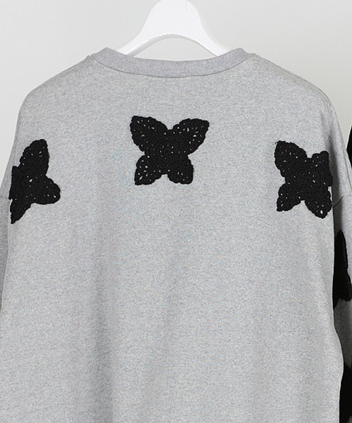 DISCOVERED（ディスカバード）の「msw1655-BUTTERFLY CROCHET SWEAT スウェット（スウェット・メンズ・グレー/ブラック・1/3）」の8枚目の写真