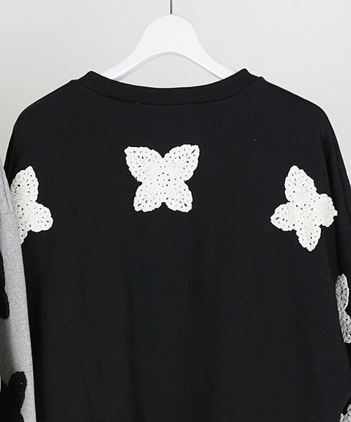 DISCOVERED（ディスカバード）の「msw1655-BUTTERFLY CROCHET SWEAT スウェット（スウェット・メンズ・グレー/ブラック・1/3）」の10枚目の写真