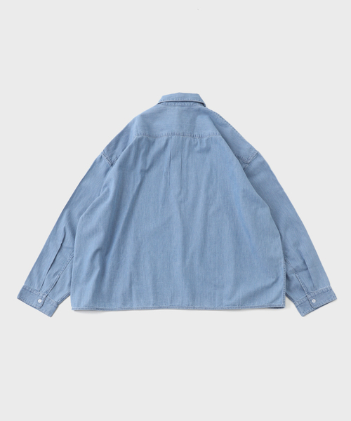 SEEALL（シーオール）の「【SEEALL / シーオール】REGULAR COLLAR SHIRTS DENIM SAU53/ SH381/ I-004（シャツ/ブラウス・メンズ・ネイビー・46/48）」の2枚目の写真