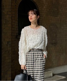 I_am | wave frill sheer blouse / ウェーブフリルシアーブラウス(シャツ/ブラウス)