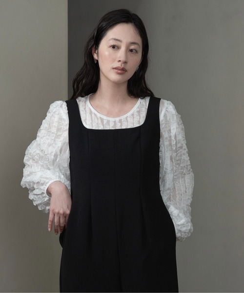 セール】wave frill sheer blouse / ウェーブフリルシアー