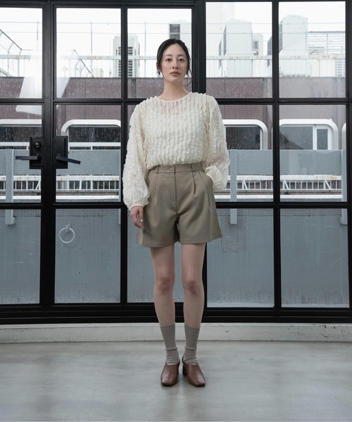ブラウス シャツ wave design sheer blouse / ウェーブデザインシアーブラウス レディース wave design sheer blouse – eim online（エイム オンライン）