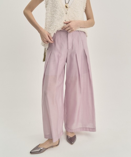 Muel Chic(ミュエルシック)の「Tung sheer pants タングシアーパンツ(その他パンツ・レディース・オフホワイト/ブラック/ライトブルー/ラベンダー・SMALL/MEDIUM)」の4枚目の写真