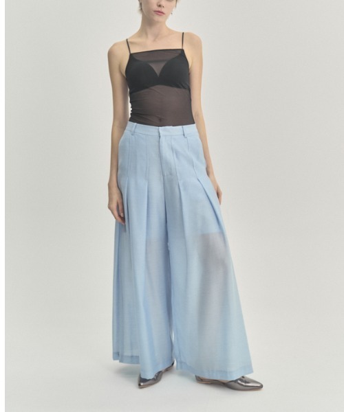 Muel Chic(ミュエルシック)の「Tung sheer pants タングシアーパンツ(その他パンツ・レディース・オフホワイト/ブラック/ライトブルー/ラベンダー・SMALL/MEDIUM)」の3枚目の写真
