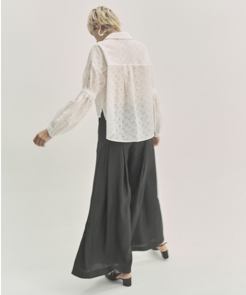 Muel Chic(ミュエルシック)の「Tung sheer pants タングシアーパンツ(その他パンツ・レディース・オフホワイト/ブラック/ライトブルー/ラベンダー・SMALL/MEDIUM)」の6枚目の写真
