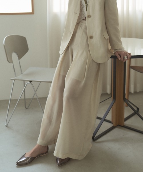 Muel Chic(ミュエルシック)の「Tung sheer pants タングシアーパンツ(その他パンツ・レディース・オフホワイト/ブラック/ライトブルー/ラベンダー・SMALL/MEDIUM)」の22枚目の写真