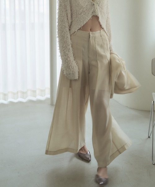 Muel Chic(ミュエルシック)の「Tung sheer pants タングシアーパンツ(その他パンツ・レディース・オフホワイト/ブラック/ライトブルー/ラベンダー・SMALL/MEDIUM)」の20枚目の写真