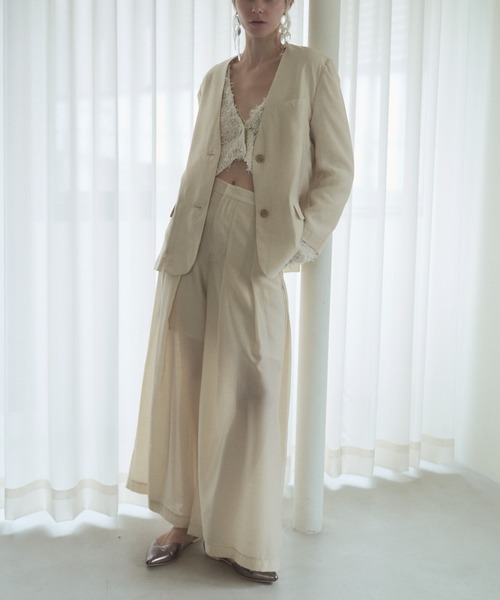 Muel Chic(ミュエルシック)の「Tung sheer pants タングシアーパンツ(その他パンツ・レディース・オフホワイト/ブラック/ライトブルー/ラベンダー・SMALL/MEDIUM)」の14枚目の写真