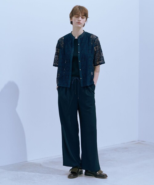 J.PRESS(ジェイプレス)の「【洗える・接触冷感・吸水速乾】Lightジョーゼット ワイド パンツ(その他パンツ・レディース・ダークブラウン系/ネイビー系/ベージュ系・T13/T15/T17)」の6枚目の写真