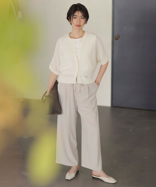 J.PRESS(ジェイプレス)の「【洗える・接触冷感・吸水速乾】Lightジョーゼット ワイド パンツ(その他パンツ・レディース・ダークブラウン系/ネイビー系/ベージュ系・T13/T15/T17)」の10枚目の写真