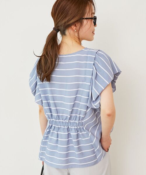 le.coeur blanc(ルクールブラン)の「ドビーボーダータックショルダーブラウス(シャツ/ブラウス・レディース・ブルー系その他3/ホワイト系その他/ブラック系その他・38)」の15枚目の写真