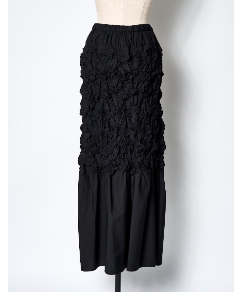 RUMCHE（ラムシェ）の「Cotton Shirring Skirt / コットンシャーリングスカート（スカート・レディース・ブラック・FREE）」の5枚目の写真