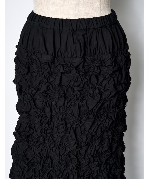 RUMCHE（ラムシェ）の「Cotton Shirring Skirt / コットンシャーリングスカート（スカート・レディース・ブラック・FREE）」の6枚目の写真