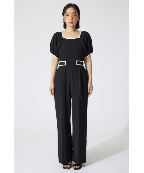 rienda（リエンダ）の「バイカラーロンパース 半袖 夏服（パンツドレス・レディース・グレー/ブラック/ベージュ・SMALL/MEDIUM）」の17枚目の写真