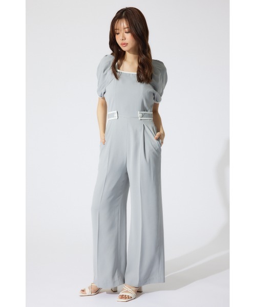 rienda（リエンダ）の「バイカラーロンパース 半袖 夏服（パンツドレス・レディース・グレー/ブラック/ベージュ・SMALL/MEDIUM）」の19枚目の写真
